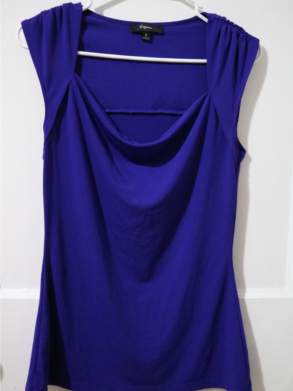 Express Sleeveless Cowl Neck Top - Royal Purple